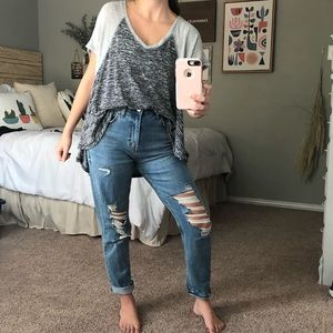 Cute dark grey and light grey top!